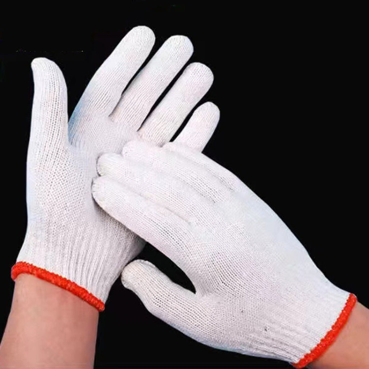 12pairs Labor Protection Wear-Resistant Cotton Gloves Thickened Construction Site Work Gloves