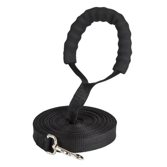 2.5cm x 10m Pet Tracking Dog Collar Leash Dog Training Lengthened Traction Leash(Black)-Reluova