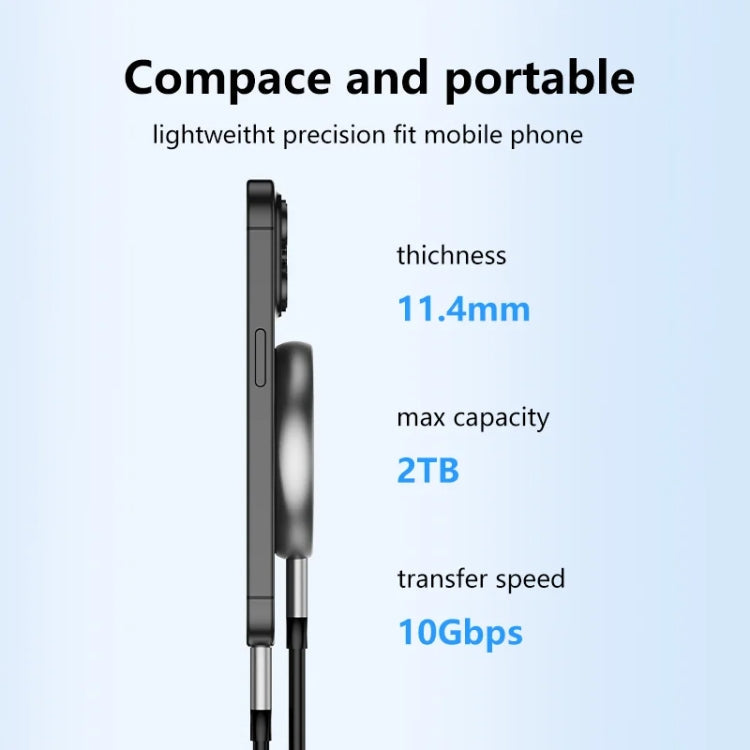 Blueendless M3N Magnetic M.2 2230 / 2242 NVMe SSD Enclosure 10Gbps Type-C USB3.1 SSD Case For Mobile Phone