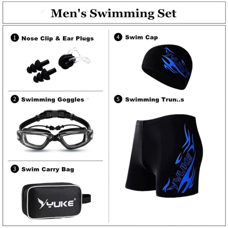 YUKE Men Swimming Set Includes Swim Trunks Glasses Cap Carry Bag My Store