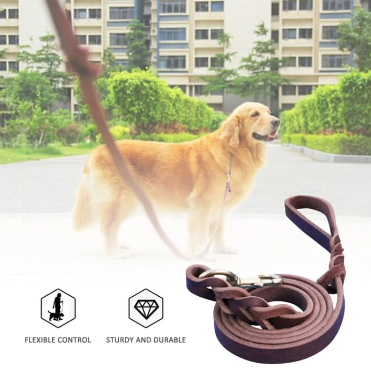 Pet Outing Cowhide Towing Leash Dog Training Harness - Reluova