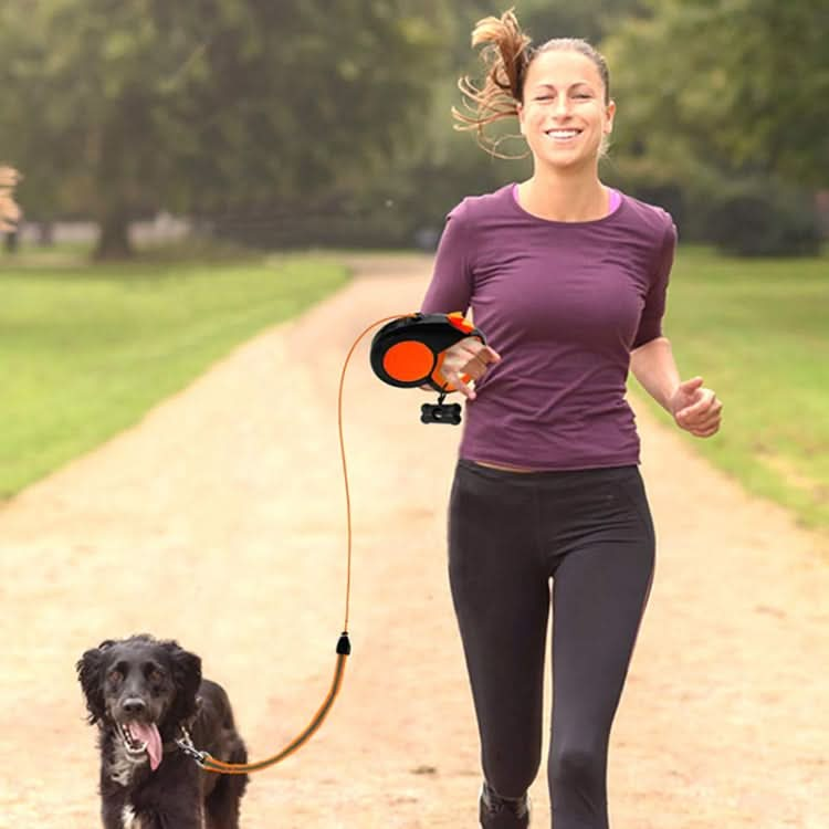 8m Pet Automatic Retractable Towing Leash Night Reflective Dog Walking Tractor(Orange)-Reluova