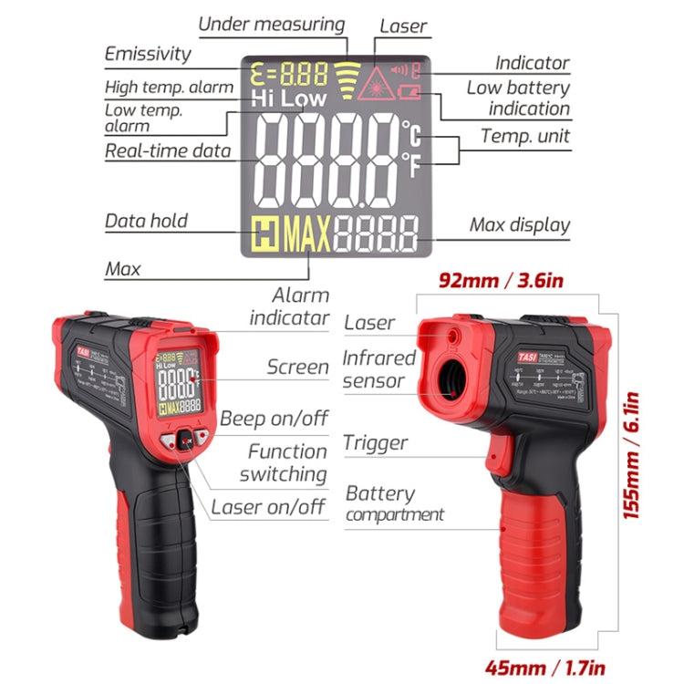 Infrared Thermometer Electronic Color Screen Thermometer Reluova