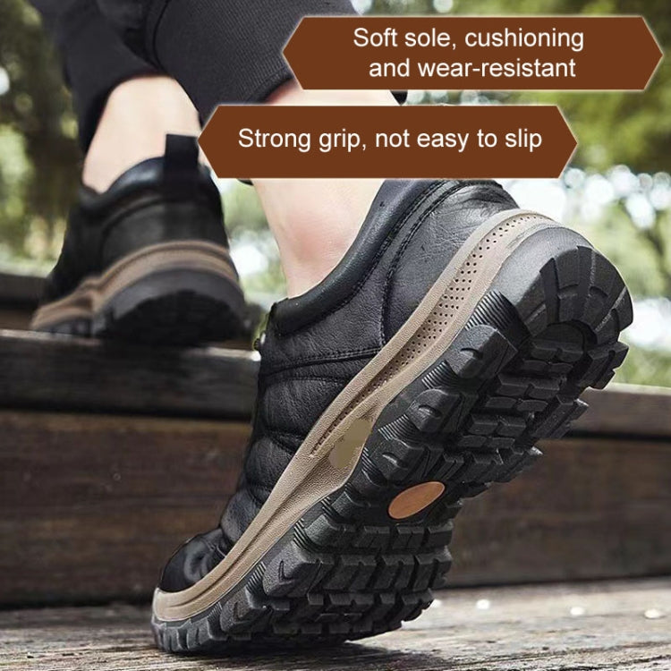 Men Leather Casual Shoes Non-slip Outdoor Hiking Shoes