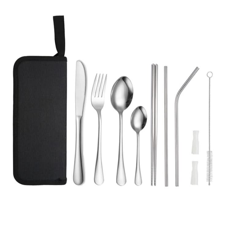 Portable Stainless Steel Cutlery Set Outdoor Picnic Knife And Fork Tool With Storage Bag Reluova