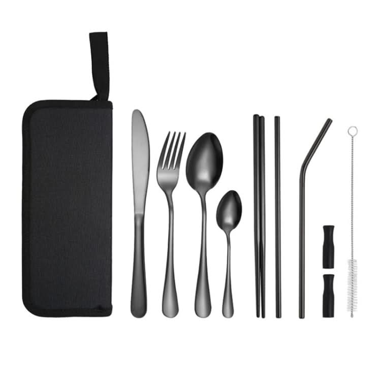 Portable Stainless Steel Cutlery Set Outdoor Picnic Knife And Fork Tool With Storage Bag Reluova