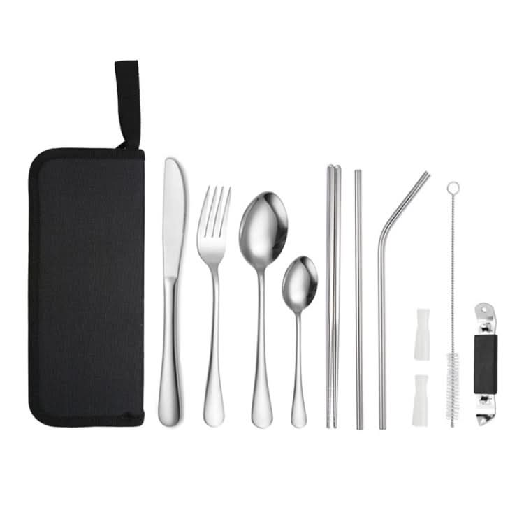 Portable Stainless Steel Cutlery Set Outdoor Picnic Knife And Fork Tool With Storage Bag Reluova