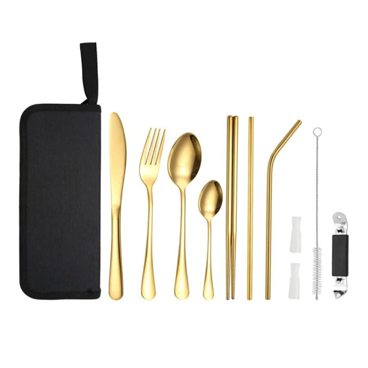 Portable Stainless Steel Cutlery Set Outdoor Picnic Knife And Fork Tool With Storage Bag Reluova