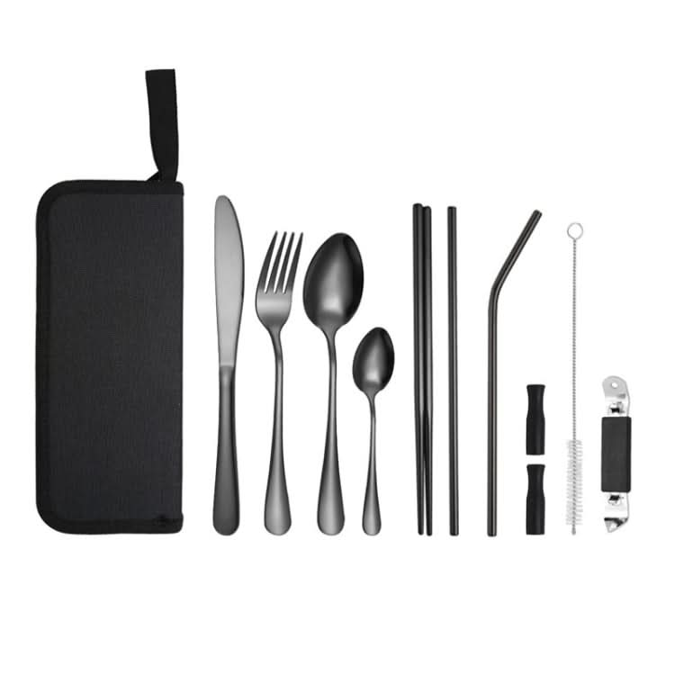 Portable Stainless Steel Cutlery Set Outdoor Picnic Knife And Fork Tool With Storage Bag Reluova