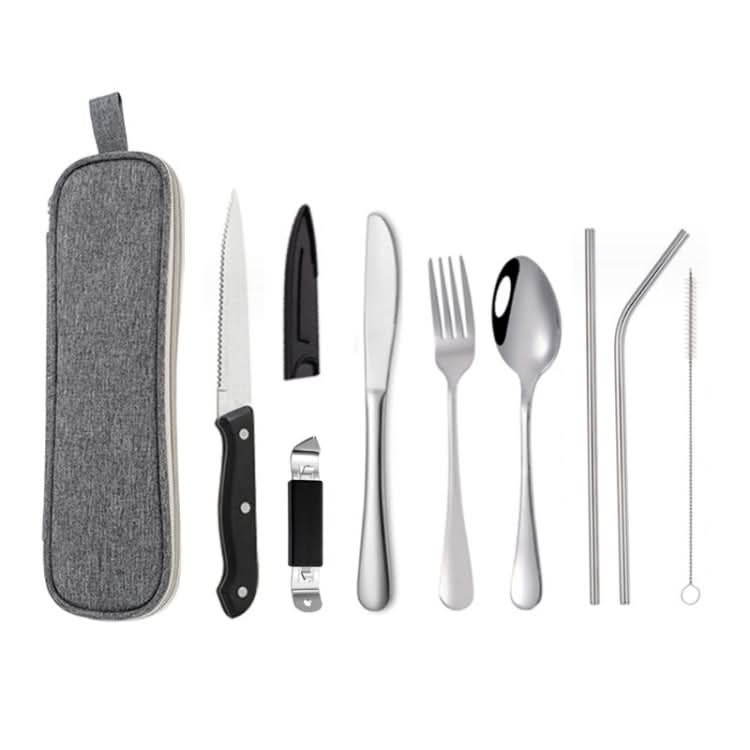 Portable Stainless Steel Cutlery Set Outdoor Picnic Knife And Fork Tool With Storage Bag Reluova