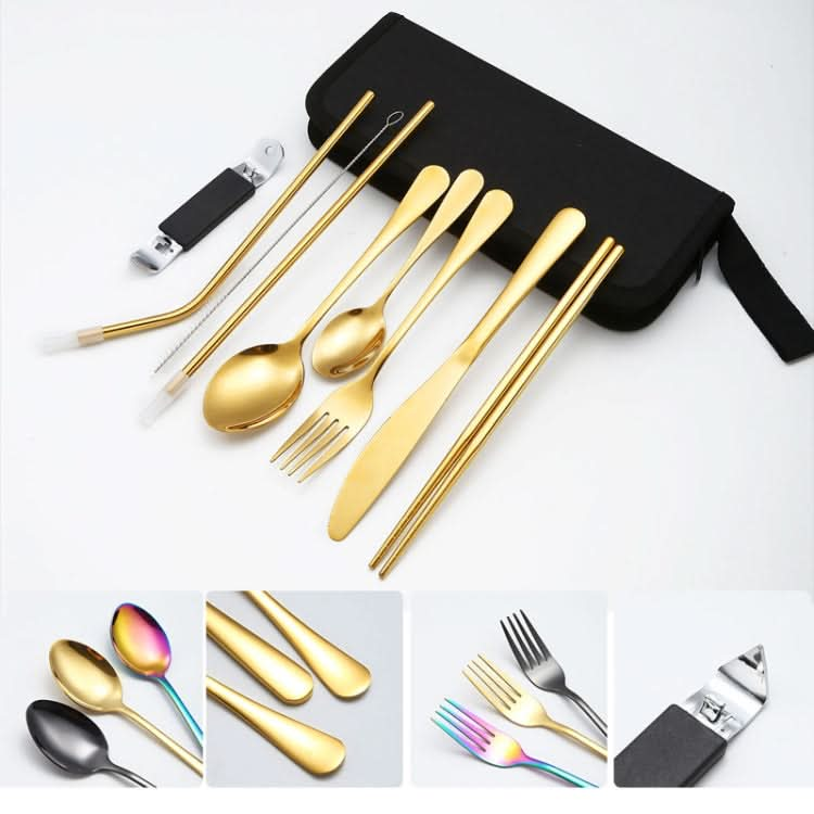 Portable Stainless Steel Cutlery Set Outdoor Picnic Knife And Fork Tool With Storage Bag Reluova