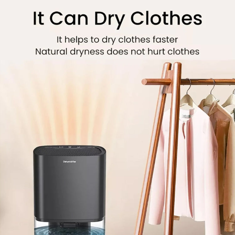 1L 36W Air Dehumidifier for Home Damp Drying Clothes with 7 colors Light EU Plug(Black)-Reluova