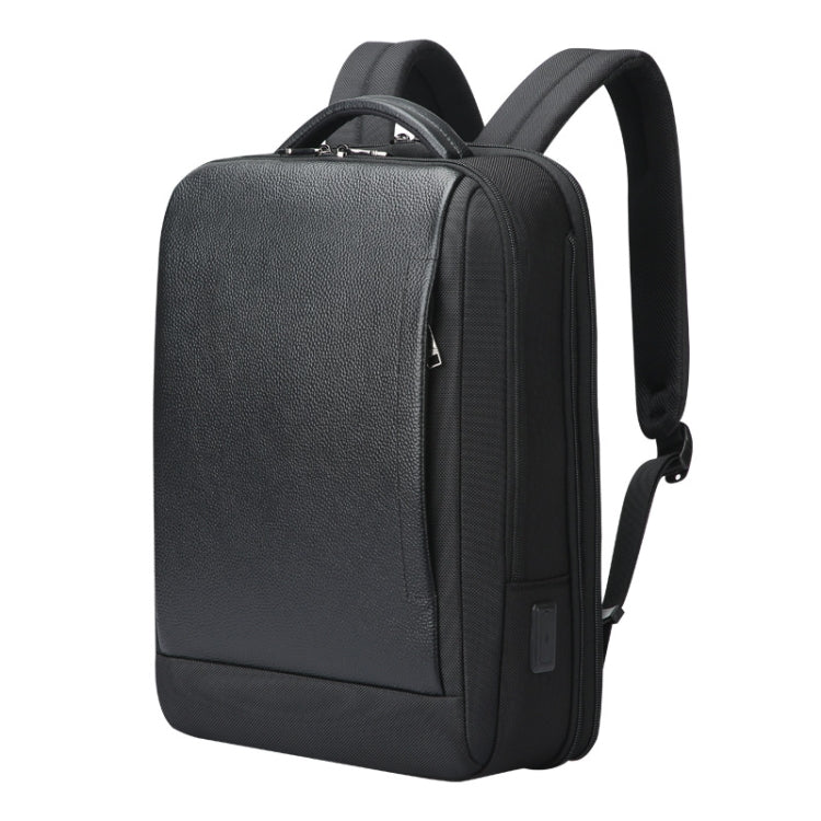 Bopai AL-61-122631B Large Capacity Cowhide Laptop Backpack With USB+Type-C Port