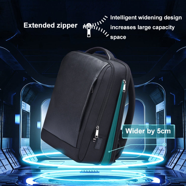 Bopai AL-61-122631B Large Capacity Cowhide Laptop Backpack With USB+Type-C Port