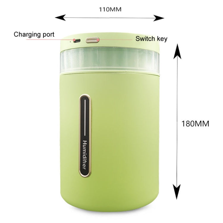 1L Home Humidifier Large Capacity Desk Aroma Mute Ambient Light Humidifier Charging Model(Green)-Reluova