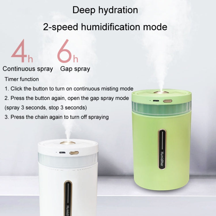 1L Home Humidifier Large Capacity Desk Aroma Mute Ambient Light Humidifier Charging Model(Green)-Reluova