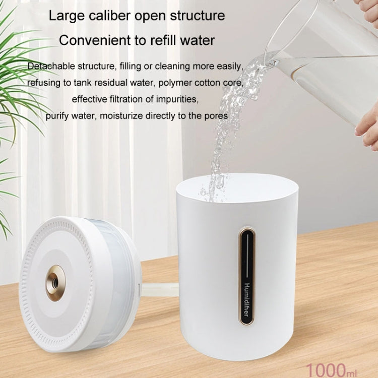 1L Home Humidifier Large Capacity Desk Aroma Mute Ambient Light Humidifier Charging Model(White)-Reluova