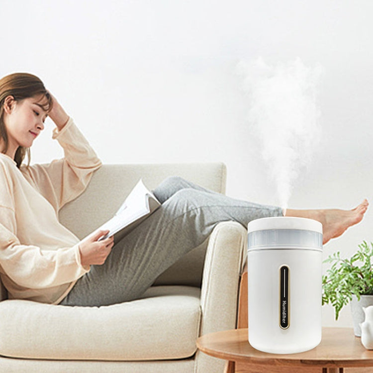 1L Home Humidifier Large Capacity Desk Aroma Mute Ambient Light Humidifier Charging Model(White)-Reluova