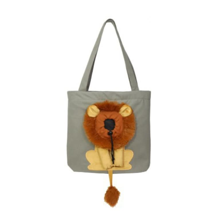 Canvas Expandable Little Lion Shape Cat Bag Small Dog Handbag - Reluova