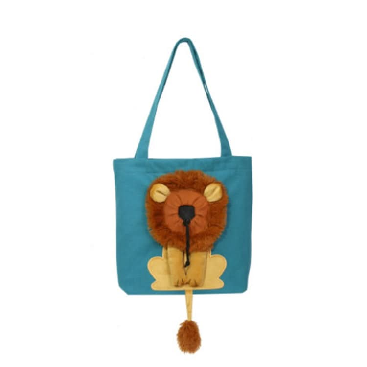 Canvas Expandable Little Lion Shape Cat Bag Small Dog Handbag - Reluova