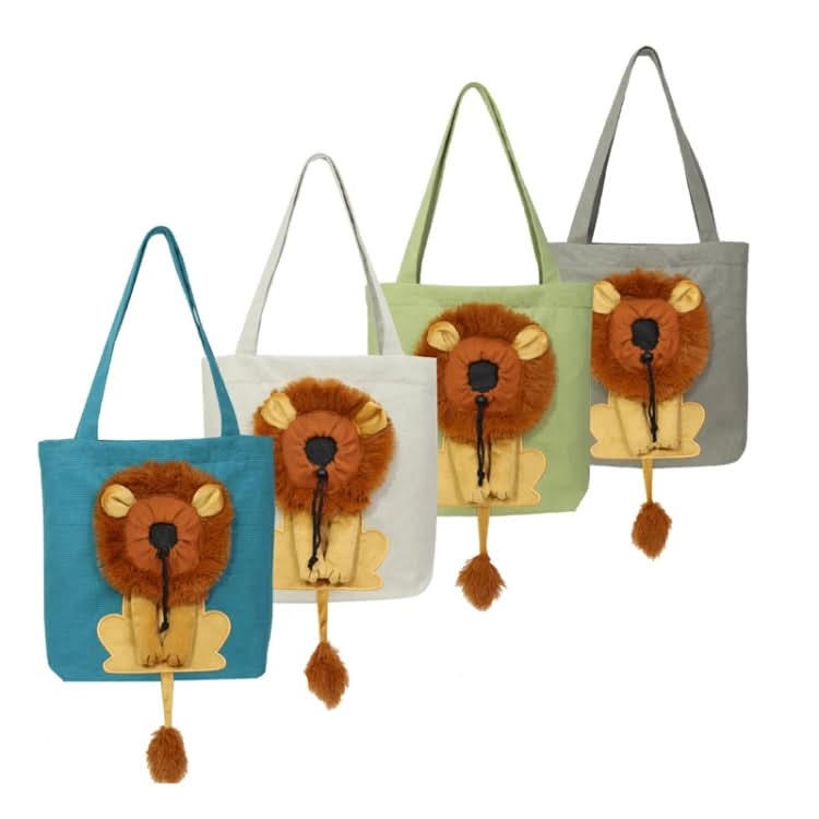 Canvas Expandable Little Lion Shape Cat Bag Small Dog Handbag - Reluova