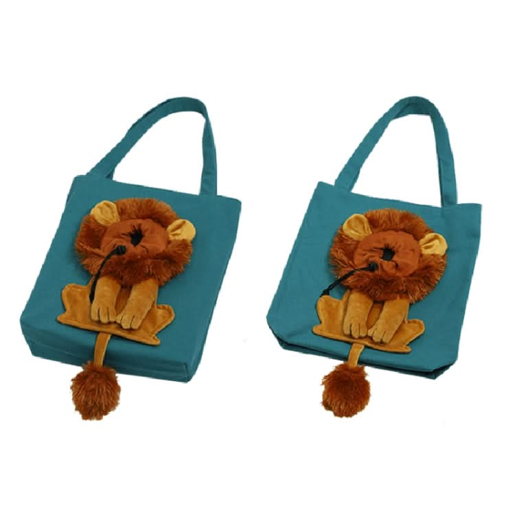 Canvas Expandable Little Lion Shape Cat Bag Small Dog Handbag - Reluova