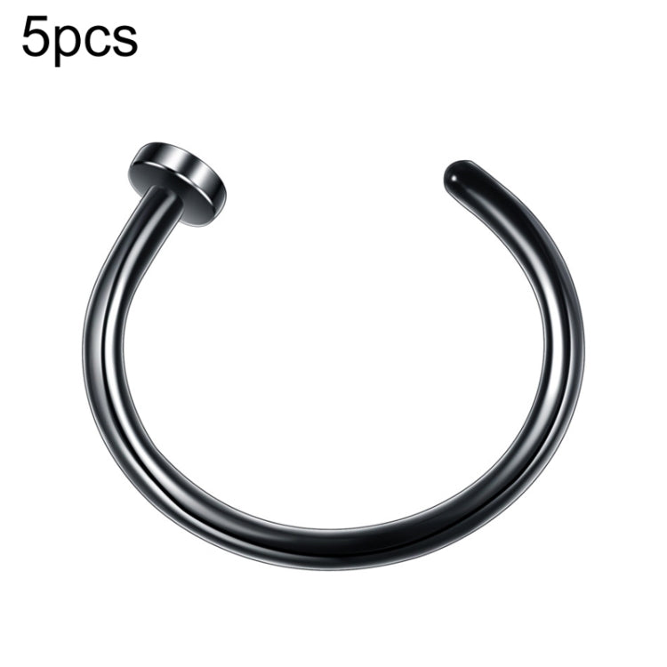 5pcs Stainless Steel Nose Ring Without Hole C-Shape Nose Staple Lip Band Earrings My Store