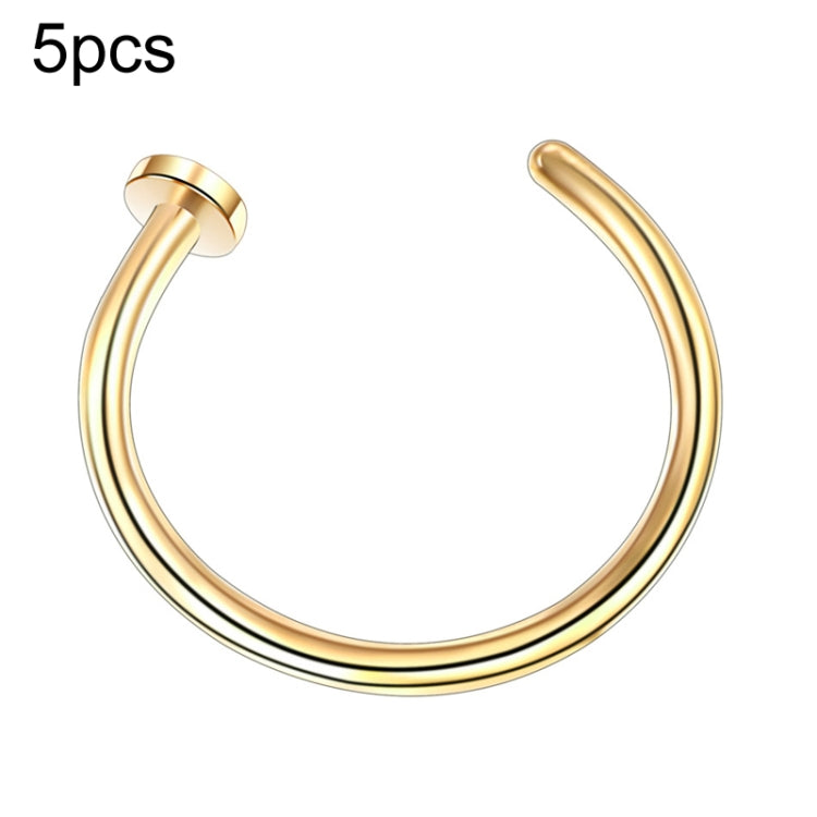 5pcs Stainless Steel Nose Ring Without Hole C-Shape Nose Staple Lip Band Earrings My Store