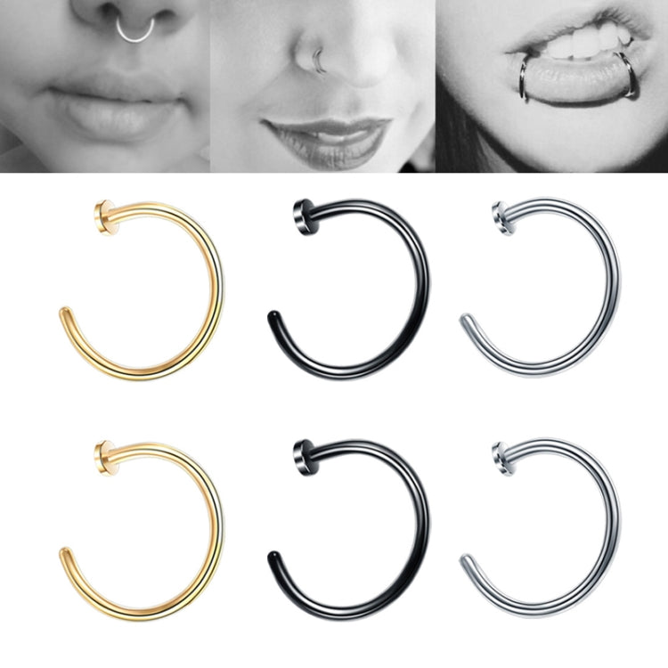 5pcs Stainless Steel Nose Ring Without Hole C-Shape Nose Staple Lip Band Earrings My Store