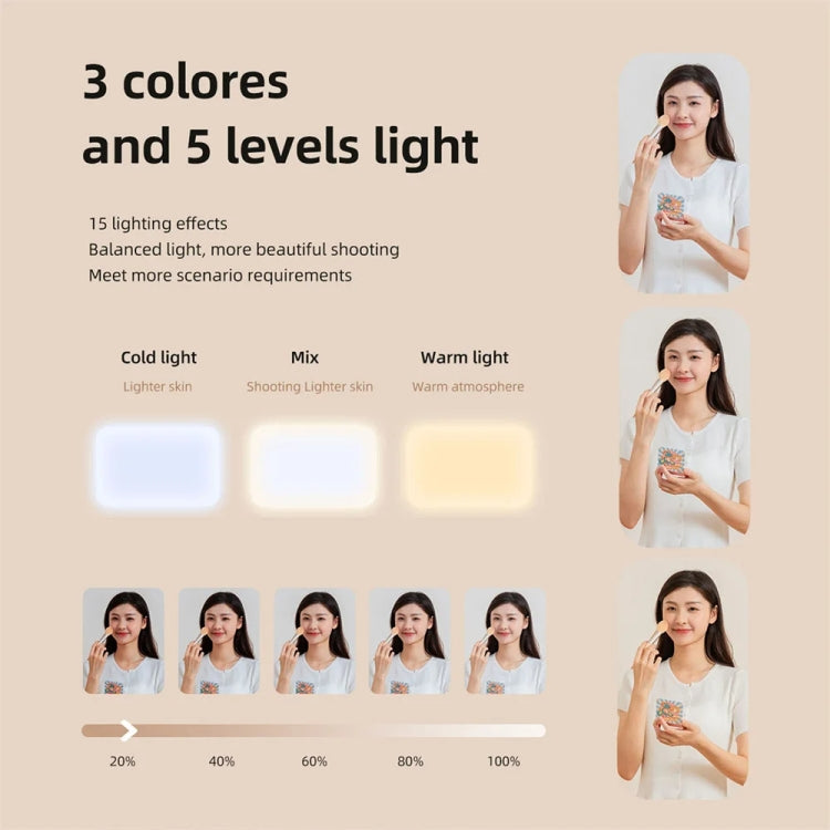 66 LEDs Selfie Fill Light Rechargeable 3 Modes Clip-on Pocket Light For Phone, Laptop, Tablet Meeting Reluova