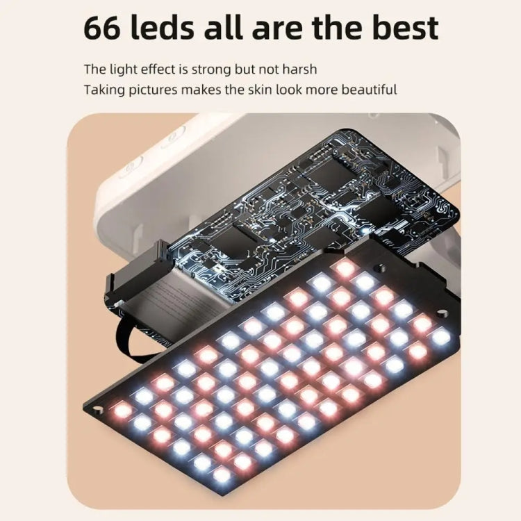 66 LEDs Selfie Fill Light Rechargeable 3 Modes Clip-on Pocket Light For Phone, Laptop, Tablet Meeting