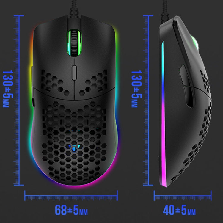 XUNSVFOX XYH90 Wired Hollow Hole Mouse RGB Illuminated Macro Programming Gaming Mouse