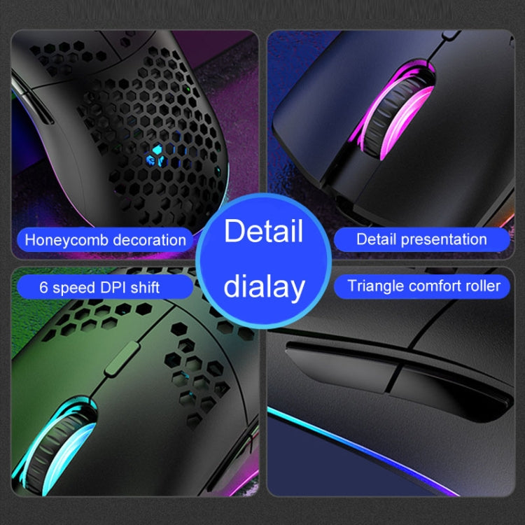 XUNSVFOX XYH90 Wired Hollow Hole Mouse RGB Illuminated Macro Programming Gaming Mouse