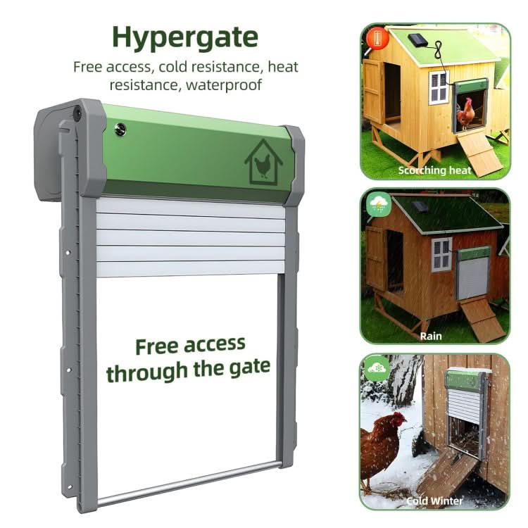 Solar Powered Automatic Chicken Coop Door 4 Modes Automatic Chicken Door with Remote Control - Reluova