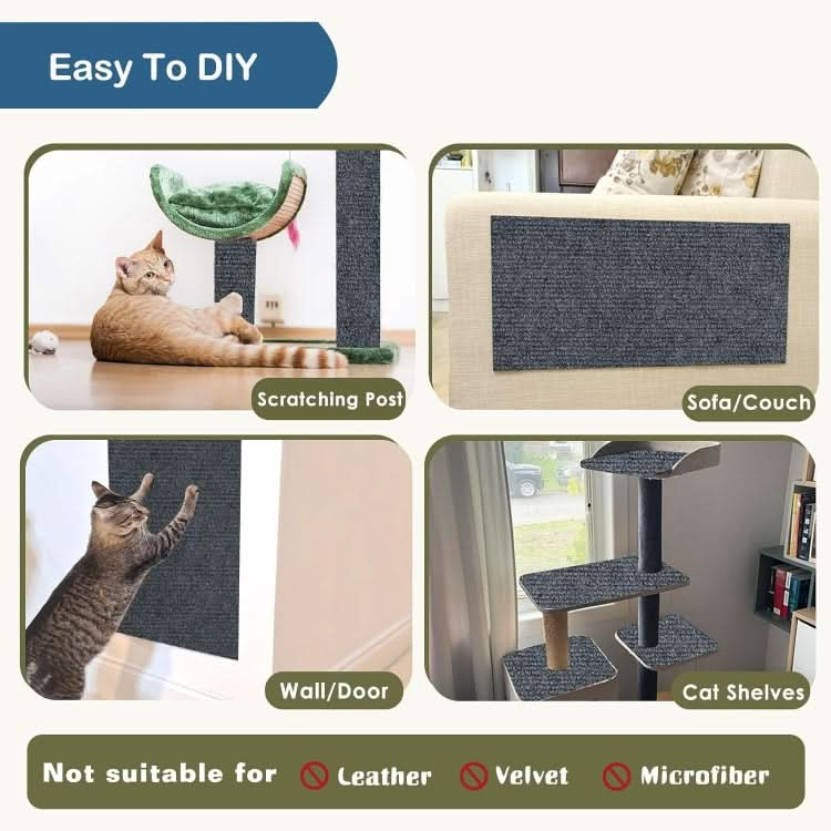 Trimmable Self-Adhesive Cat Scratching Mat DIY Climbing Cat Scratcher - Reluova