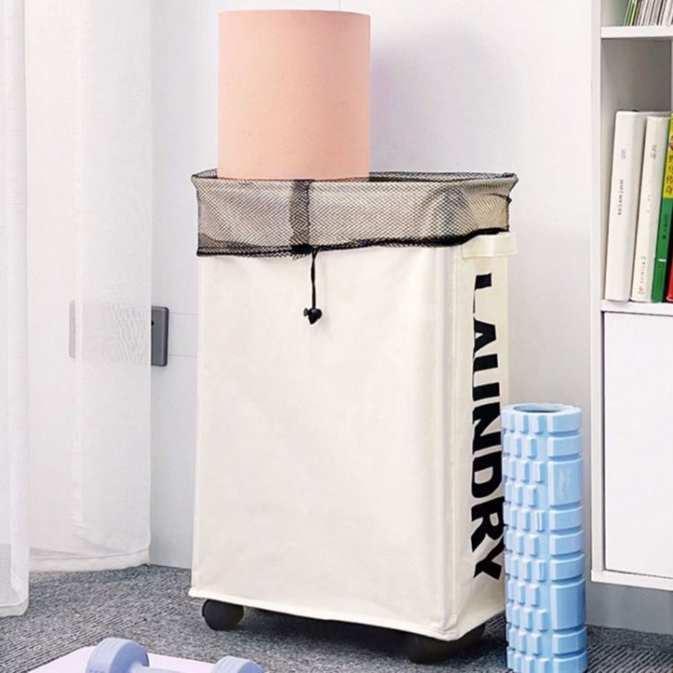 Yoga Mat Storage Basket Fabric Folding Laundry Basket With Pulleys Dirty Clothes Basket Oxford Cloth Storage Boxes