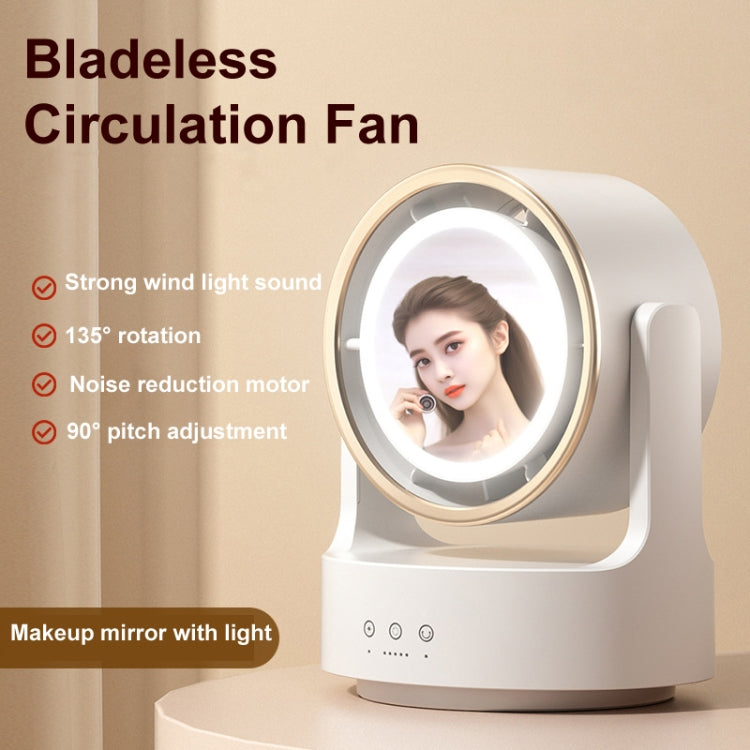 3 In 1 Multifunctional Desktop Fan with LED Light Cosmetic Mirror Reluova