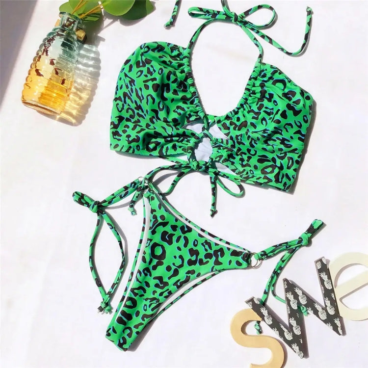 Two-pieces Bikini Set Lace Up Swimsuit Sexy Bandeau Thong My Store