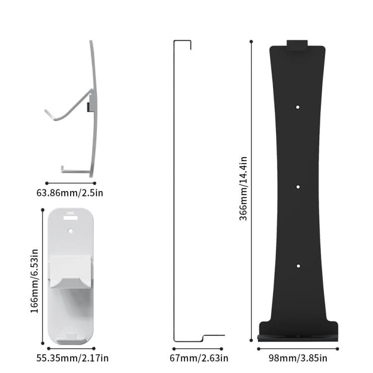 For PS5 Slim JYS-P5193 Console Wall Mount Hanging Storage Rack With Headphone Grip Organizer Reluova