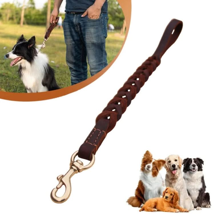 Leather Pet Leash Short Pull Rope Dog Chain - Reluova