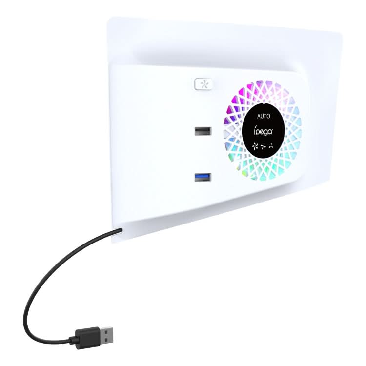 For PS5 Slim ipega PG-P5S019 Temperature Control Cooling Fan Face Cover Cooler + USB HUB with RGB Lights Reluova