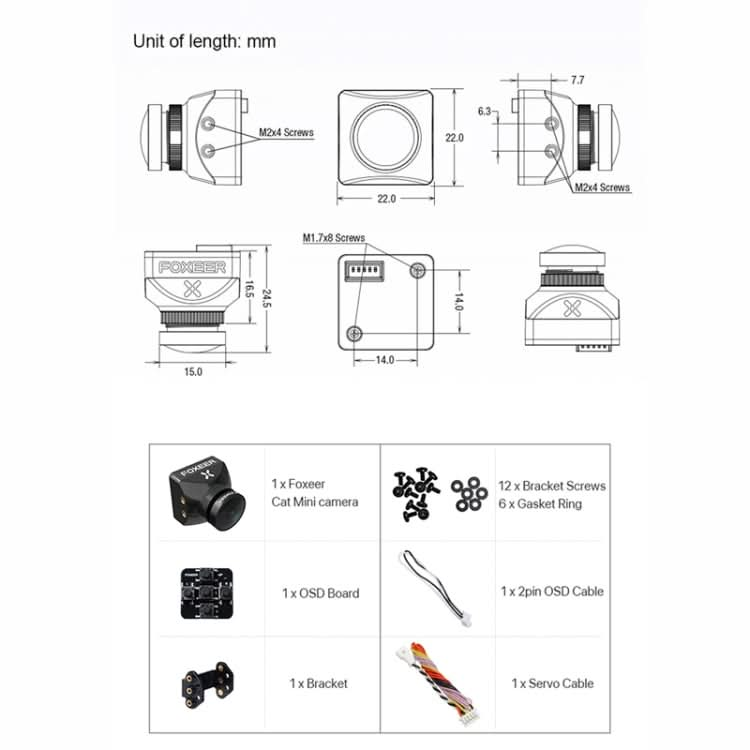 Foxeer Cat 3 FPV Night Camera 1200TVL Starlight 0.00001Lux Camera For RC FPV Racing Drone Reluova