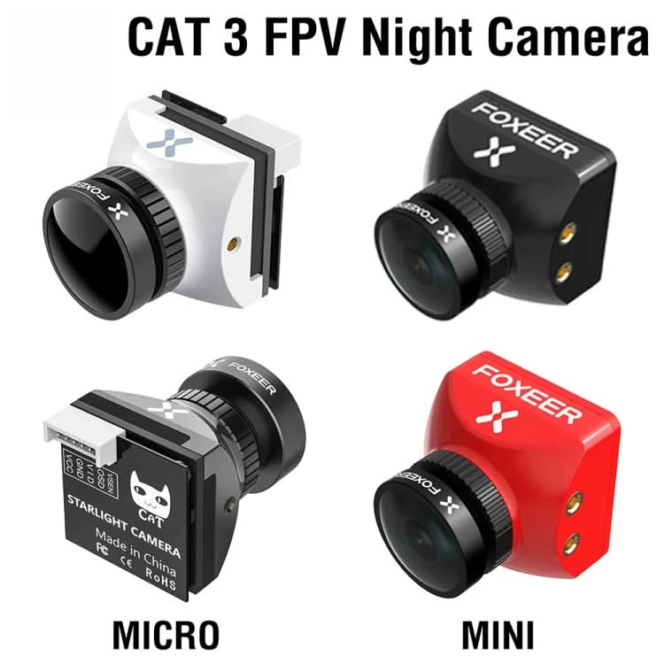 Foxeer Cat 3 FPV Night Camera 1200TVL Starlight 0.00001Lux Camera For RC FPV Racing Drone Reluova