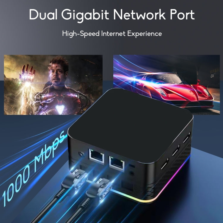 12th Alder Lake Dual Gigabit LAN+3 HDMI 4K HD Pocket Mini PC