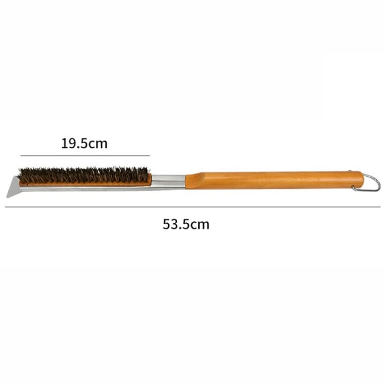 21 Inch Wooden Handle Pizza Oven Brush with Stone Scraper-Reluova