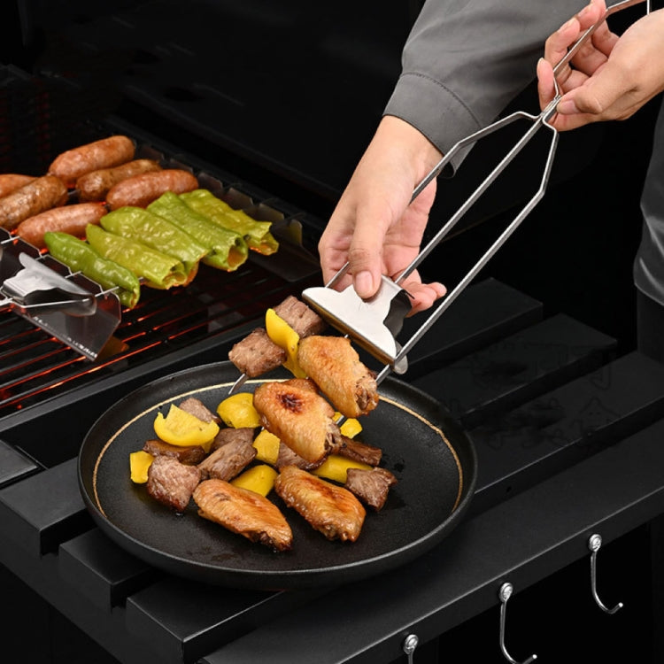 Stainless Steel BBQ Skewers Semi-Automatic Barbecue Fork Reluova