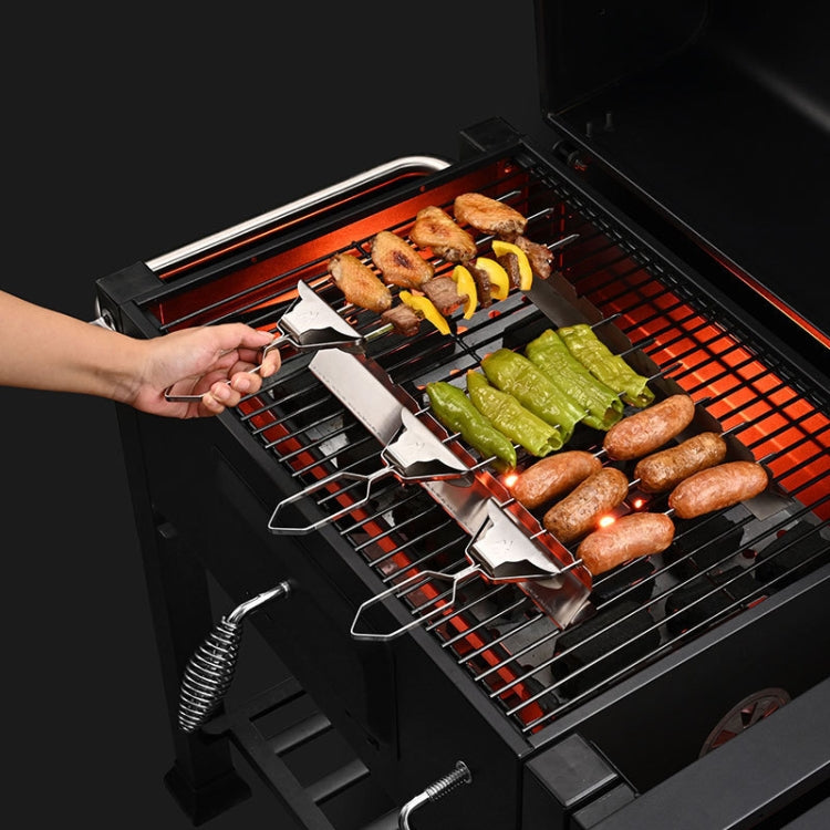 Stainless Steel BBQ Skewers Semi-Automatic Barbecue Fork Reluova