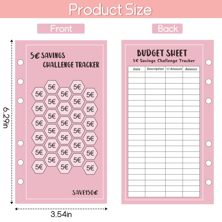 Savings Challenge Trackers A6 Money Saving Budget Planner Cards My Store