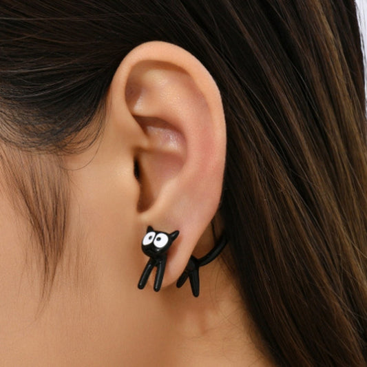 1pair Cute Cats Simple Ear Studs Ladies Detachable Earrings-Reluova