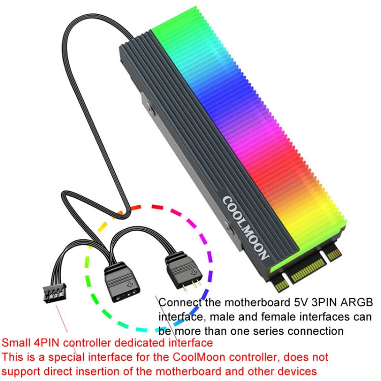 COOLMOON CM-M2A M.2 2280 Solid State Drive Cooler 5V ARGB Hard Drive Heatsink My Store